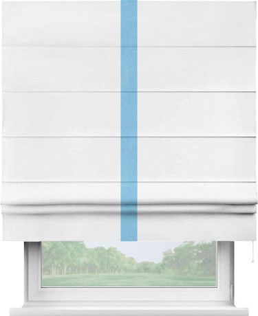 Римская штора «Кортин» с кантом Хайвэй, для проема, ткань вельвет дымчато-белый