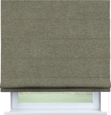 Римская штора «Кортин» для проема, ткань лён блэкаут, шампань