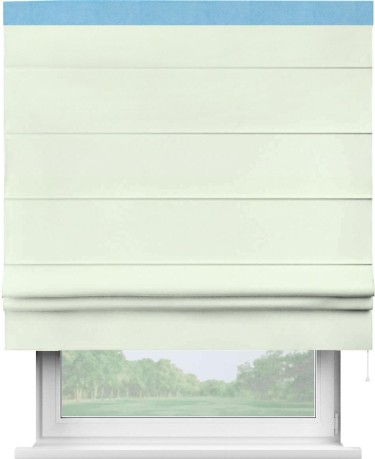 Римская штора «Кортин» с кантом Кинг, для проема, ткань вельвет кремовый