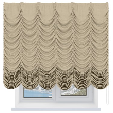 Французская штора «Кортин», вельвет бежевый