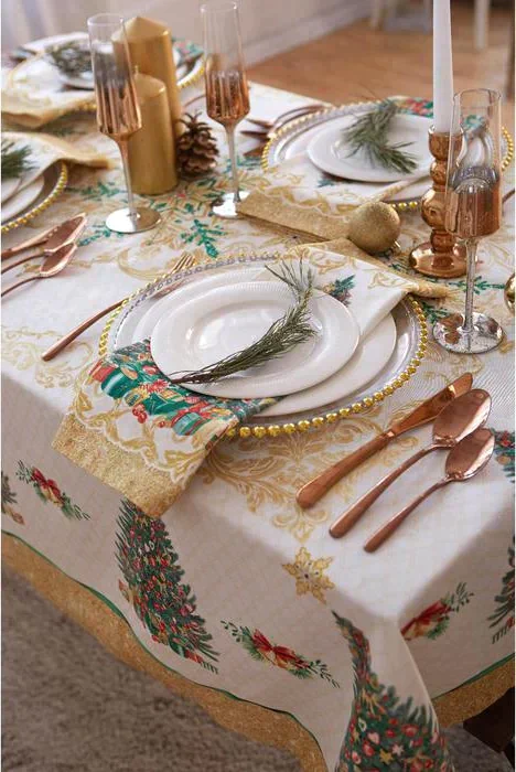 Набор столовый Этель "Golden Christmas" скатерть 150*110 +/-3см с ГМВО, салф.40х40см - 4шт,