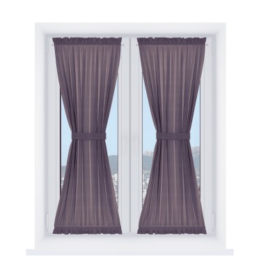 Штора песочные часы «Кортин» лён димаут светло-фиолетовый