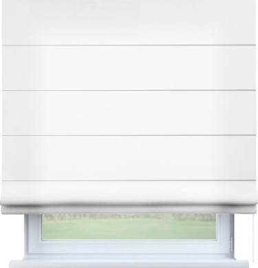 Римская штора «Кортин» для проема, ткань однотонная белоснежная