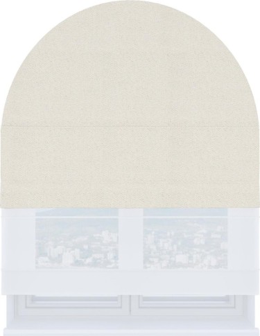 Римская штора «Кортин» день-ночь для арочного проёма, ткань блэкаут с блеском светло-серый