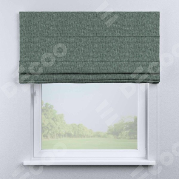 Римская штора «Кортин» для проема, стиф димаут серо-голубой