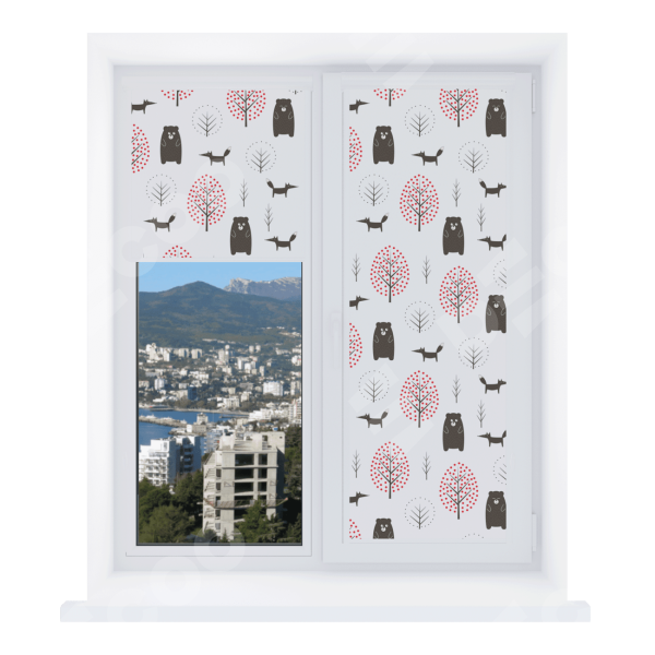 Рулонная штора Уни 2 с принтом Сканди лес