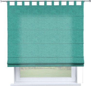 Римская штора на петлях «Кортин», ткань лён изумрудный