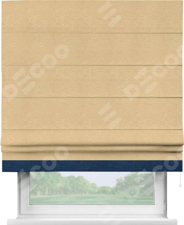 Римская штора «Кортин» с кантом Джестер, для проема, ткань софт однотонный  бежевый