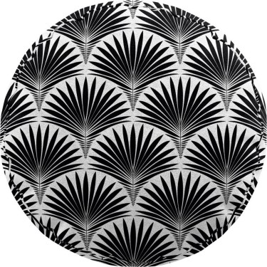 Подушка круглая Cortin «Арт-деко листья черный»