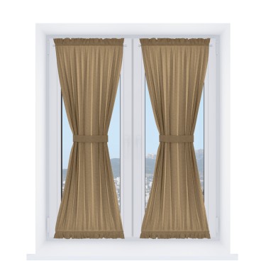 Штора песочные часы «Кортин» лён димаут коричневый