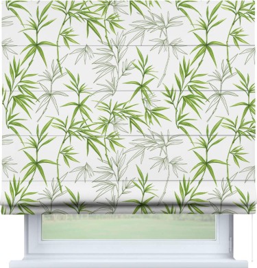 Римская штора «Кортин» для проема «Зелёный бамбук»