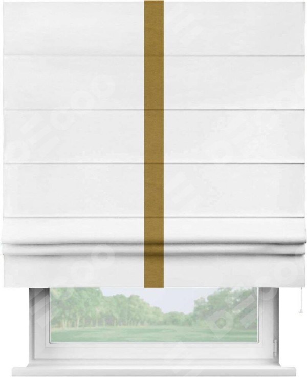 Римская штора «Кортин» с кантом Хайвэй, для проема, ткань вельвет дымчато-белый