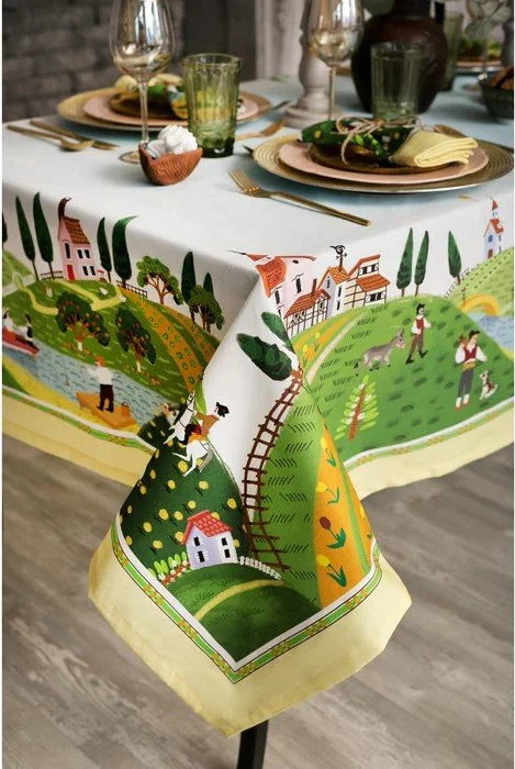 Набор столовый "Этель" Тоскана, скатерть 220х145+/-3см, салф. 40х40 см-12шт, 100% хл