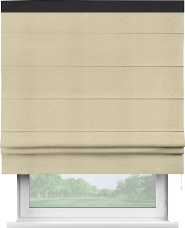 Римская штора «Кортин» с кантом Кинг, для проема, ткань блэкаут однотонный милано латте