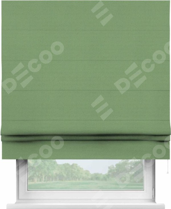 Римская штора «Кортин» для проема, ткань блэкаут однотонный, оливковый