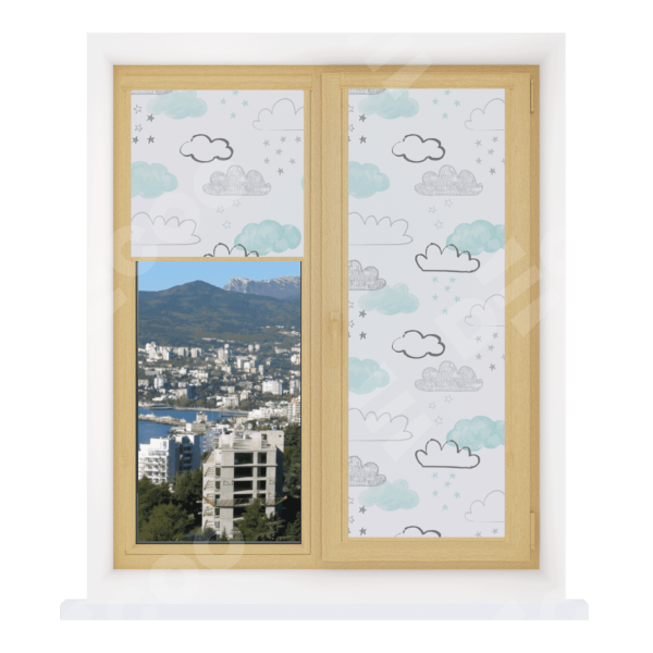 Рулонная штора Уни 2 с принтом Облака и звезды