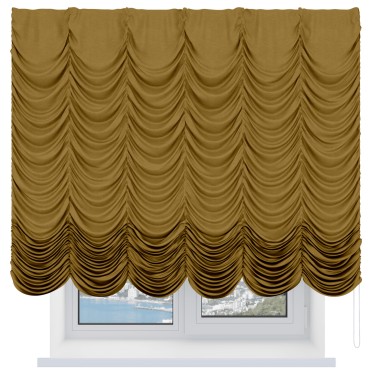 Французская штора «Кортин», вельвет светло-коричневый