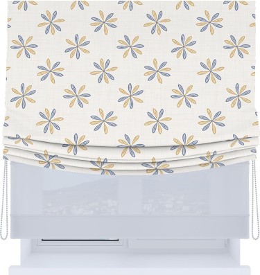 Римская штора «Кортин», день-ночь с мягкими складками, «Ромашки кантри»