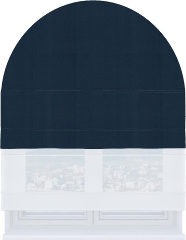 Римская штора «Кортин» день-ночь для арочного проёма, ткань блэкаут однотонный синий