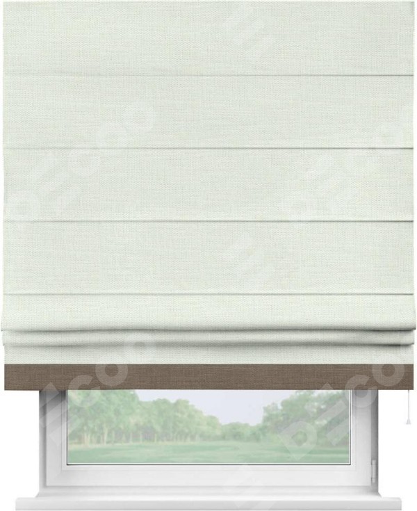 Римская штора «Кортин» с кантом Джестер, для проема, ткань лён молочный