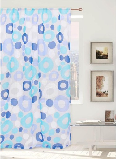 Тюль "Этель"Калейдоскоп (голубой) б/ утяжелителя, ширина 140 см, высота 250 см