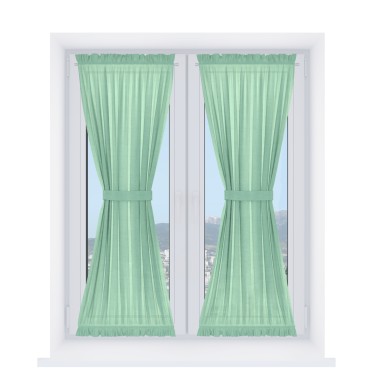 Штора песочные часы «Кортин», ткань лён светло-бирюзовый