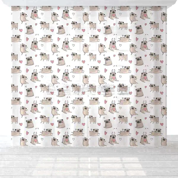 Комплект тюлей "Этель" Lovely dogs, 145*260 см-2 шт, вуаль