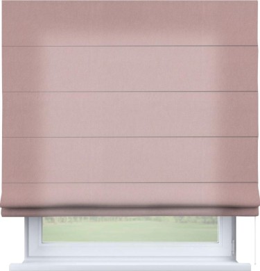 Римская штора «Кортин» для проема, ткань вельвет розовая пудра