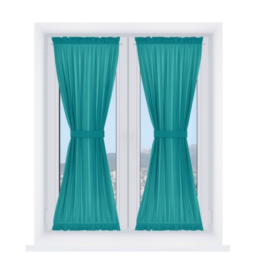 Штора песочные часы «Кортин», ткань блэкаут однотонный бирюзовый