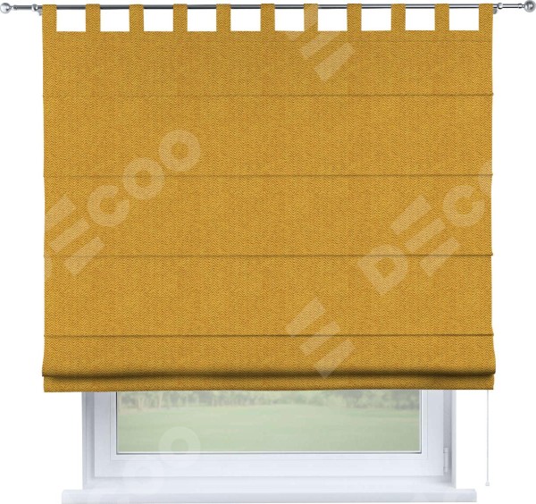 Римская штора на петлях «Кортин», ткань твид блэкаут, медово-желтый