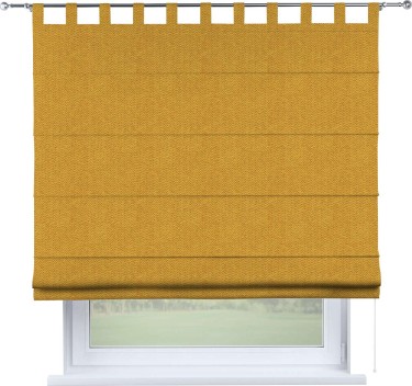 Римская штора на петлях «Кортин», ткань твид блэкаут, медово-желтый