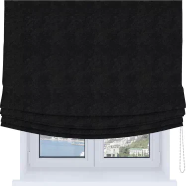 Римская штора Soft с мягкими складками, ткань cotton блэкаут тёмно-серый