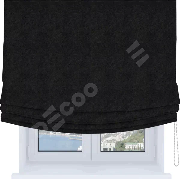 Римская штора Soft с мягкими складками, ткань cotton блэкаут тёмно-серый