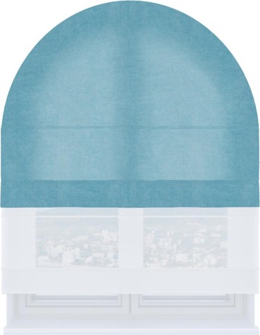 Римская штора «Кортин» день-ночь для арочного проёма, ткань вельвет ментоловый