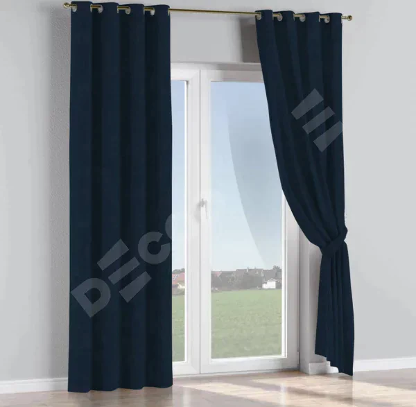 Комплект штор канвас тёмно-синий, на люверсах