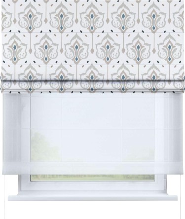 Римская штора «Кортин» день-ночь «Икат узор»