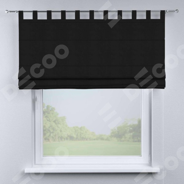 Римская штора на петлях «Кортин», ткань блэкаут однотонный, черный