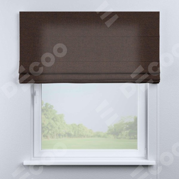 Римская штора «Кортин» для проема, ткань лён коричневый
