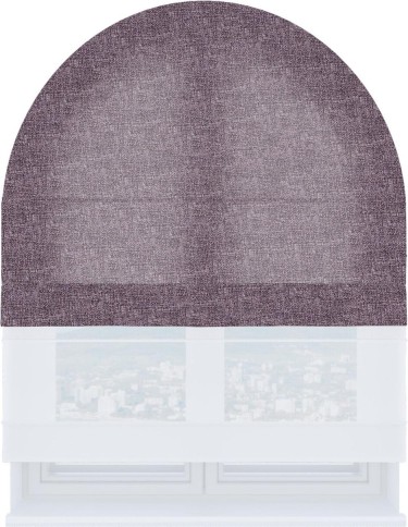 Римская штора «Кортин» день-ночь для арочного проёма, ткань лён кашемир фиолетовый