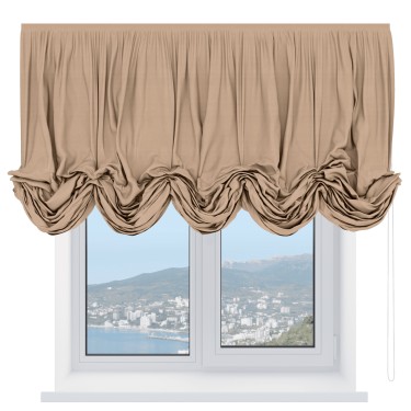 Австрийская штора «Кортин», вельвет песочный