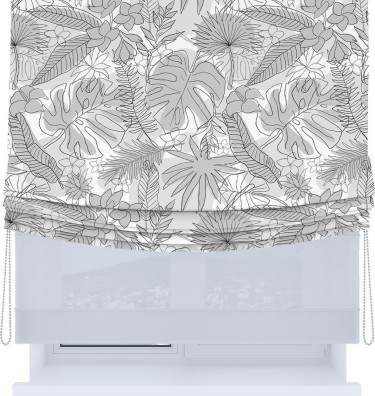 Римская штора «Кортин», день-ночь с мягкими складками, «Тропический лес»