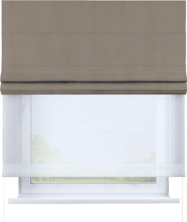 Римская штора «Кортин» день-ночь, ткань вельвет кофейный