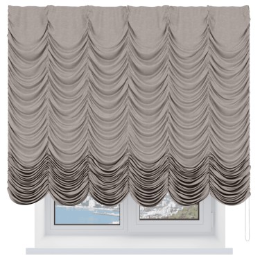 Французская штора «Кортин», софт однотонный тёмно-бежевый