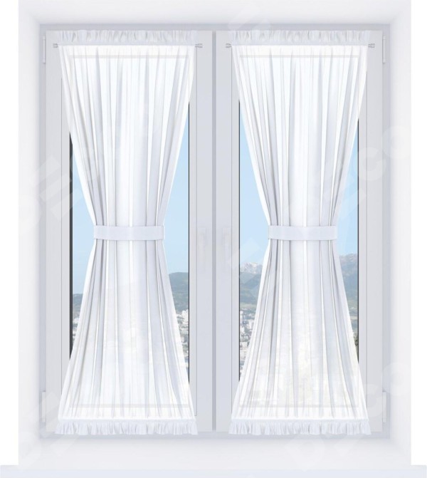 Штора песочные часы «Кортин» однотонная белоснежная