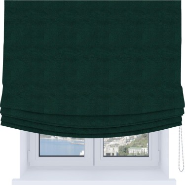 Римская штора Soft с мягкими складками, ткань cotton блэкаут изумруд