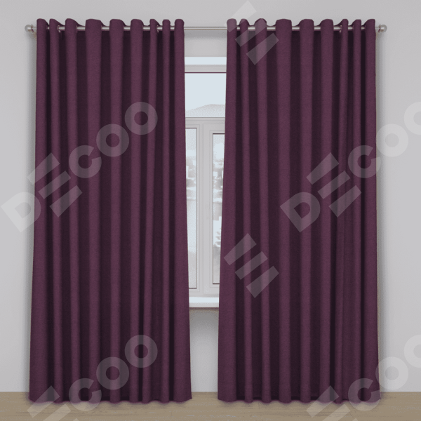 Шторы ткань лён димаут, фиолетовый
