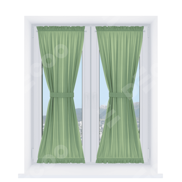 Штора песочные часы «Кортин», ткань блэкаут однотонный оливковый