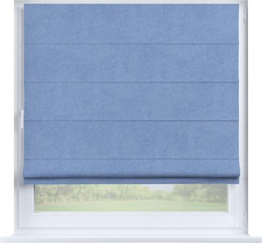 Римская штора «Кортин» на створку, ткань вельвет васильковый