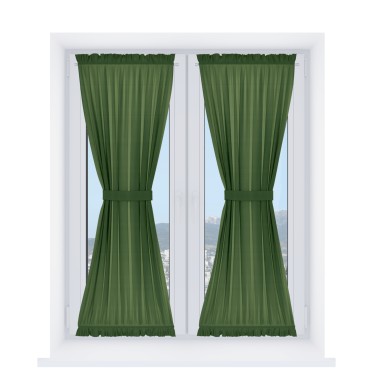 Штора песочные часы «Кортин» блэкаут однотонный зелёный перламутр