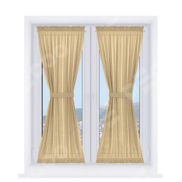 Штора песочные часы «Кортин», ткань лён тёмно-бежевый